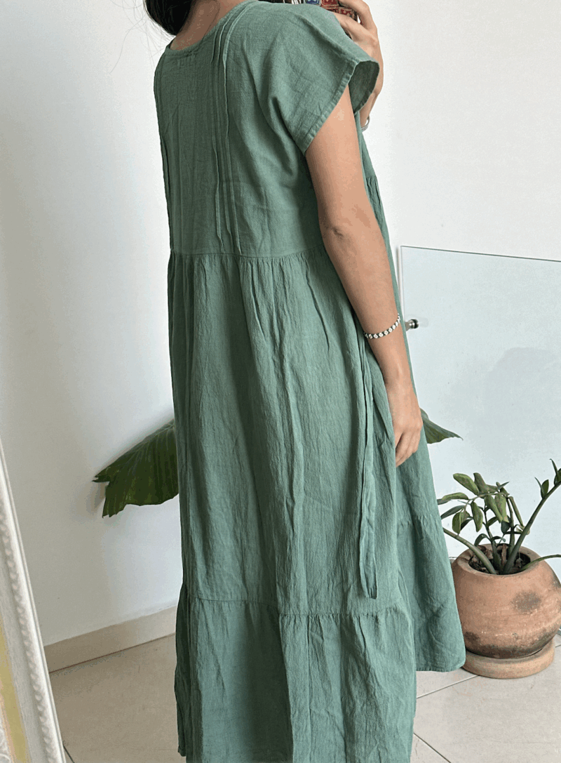 Vestido Orquidea Verde Sage - Imagen 3